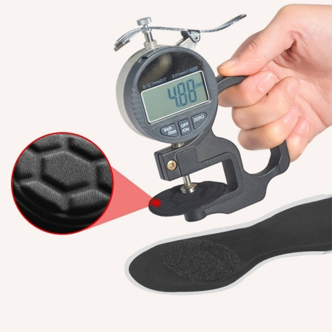 Our pad, measured: 4.88 mm
